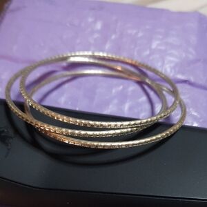 Chic Silvertone Bangle Trio